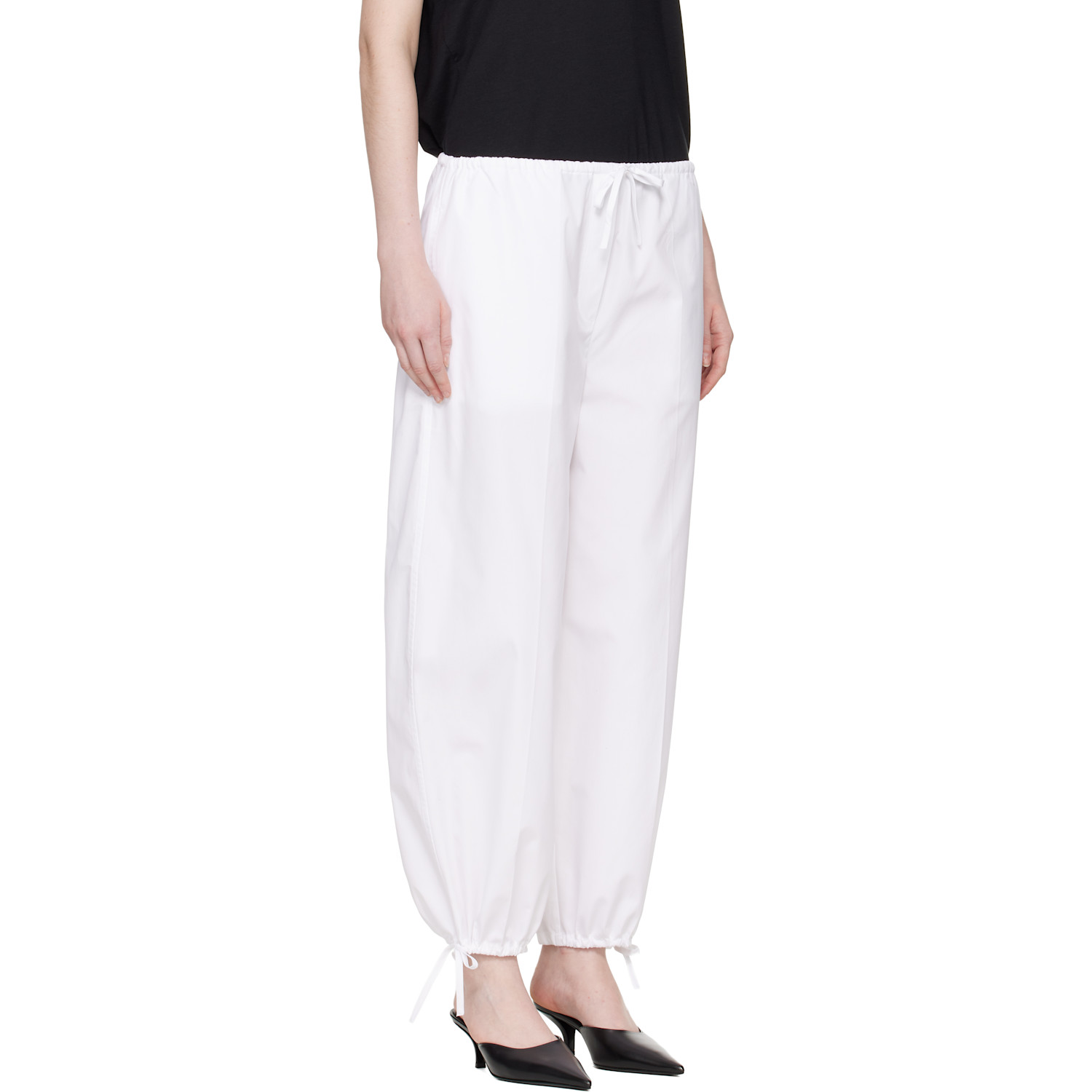  Toteme White Drawstring Cotton Trousers 
