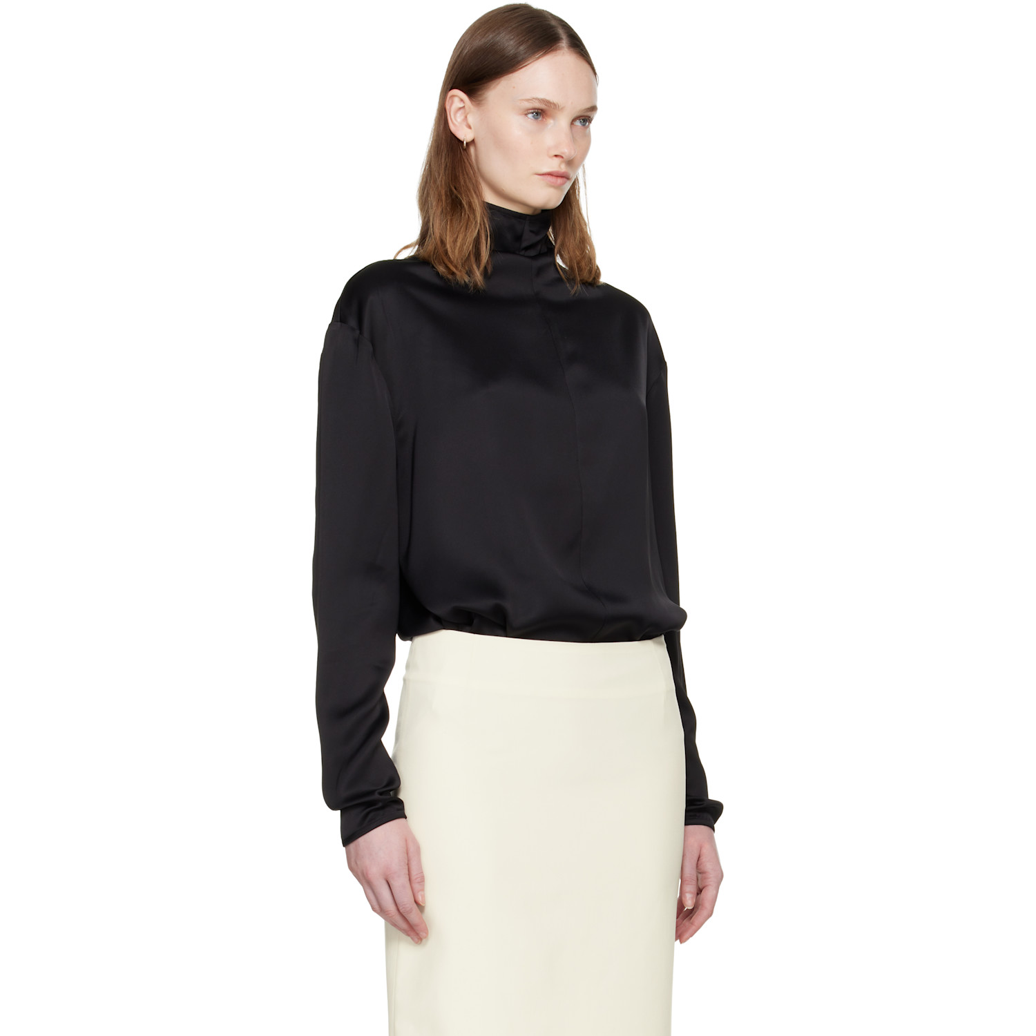  Toteme Black Slouch-neck Blouse 