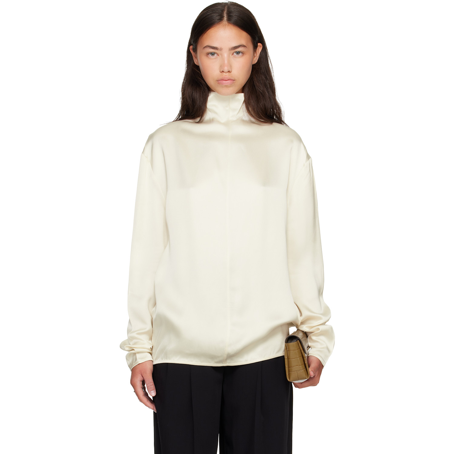 TOTEME Off-White Slouch-Neck Blouse