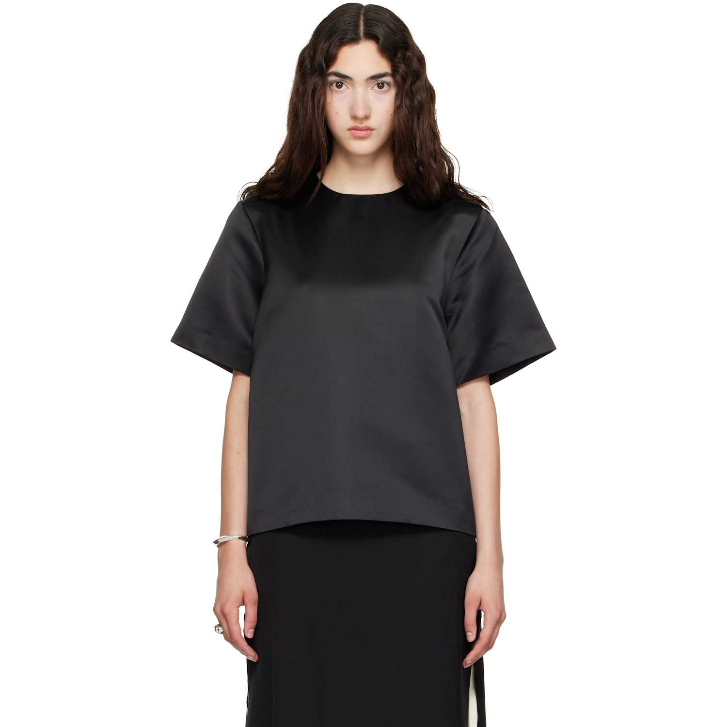 TOTEME Black Duchess Satin T-shirt