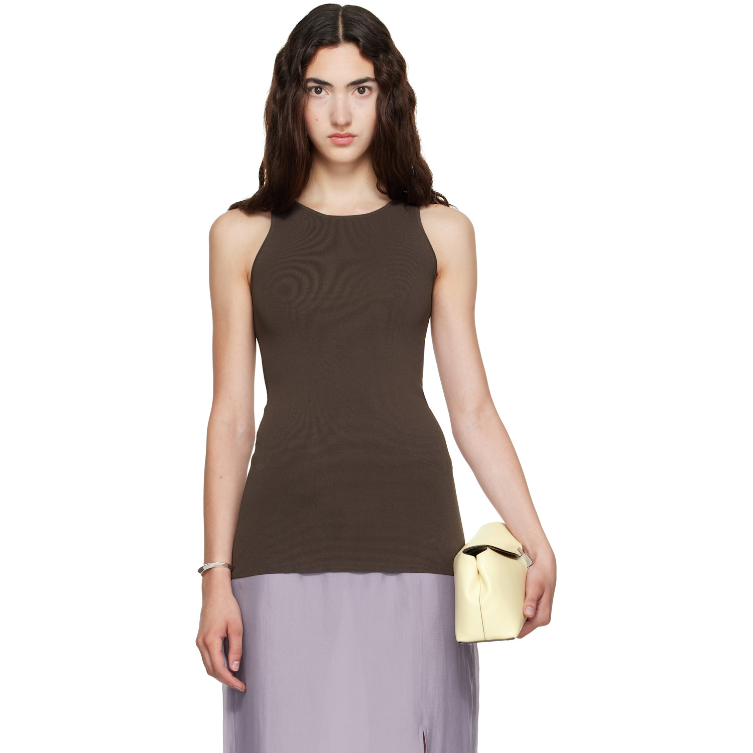TOTEME Brown Classic Compact Knit Tank Top