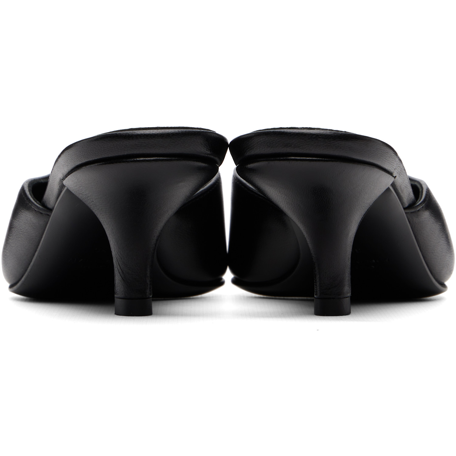  Toteme Black Sharp Nappa Mule Heels 