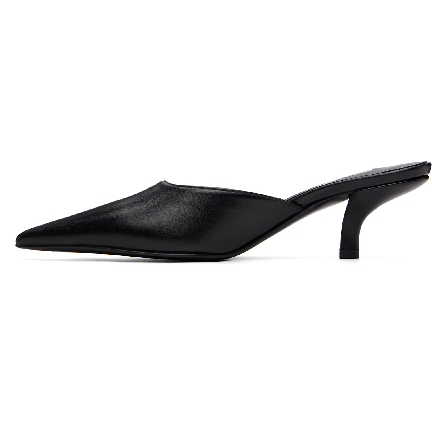  Toteme Black Sharp Nappa Mule Heels 