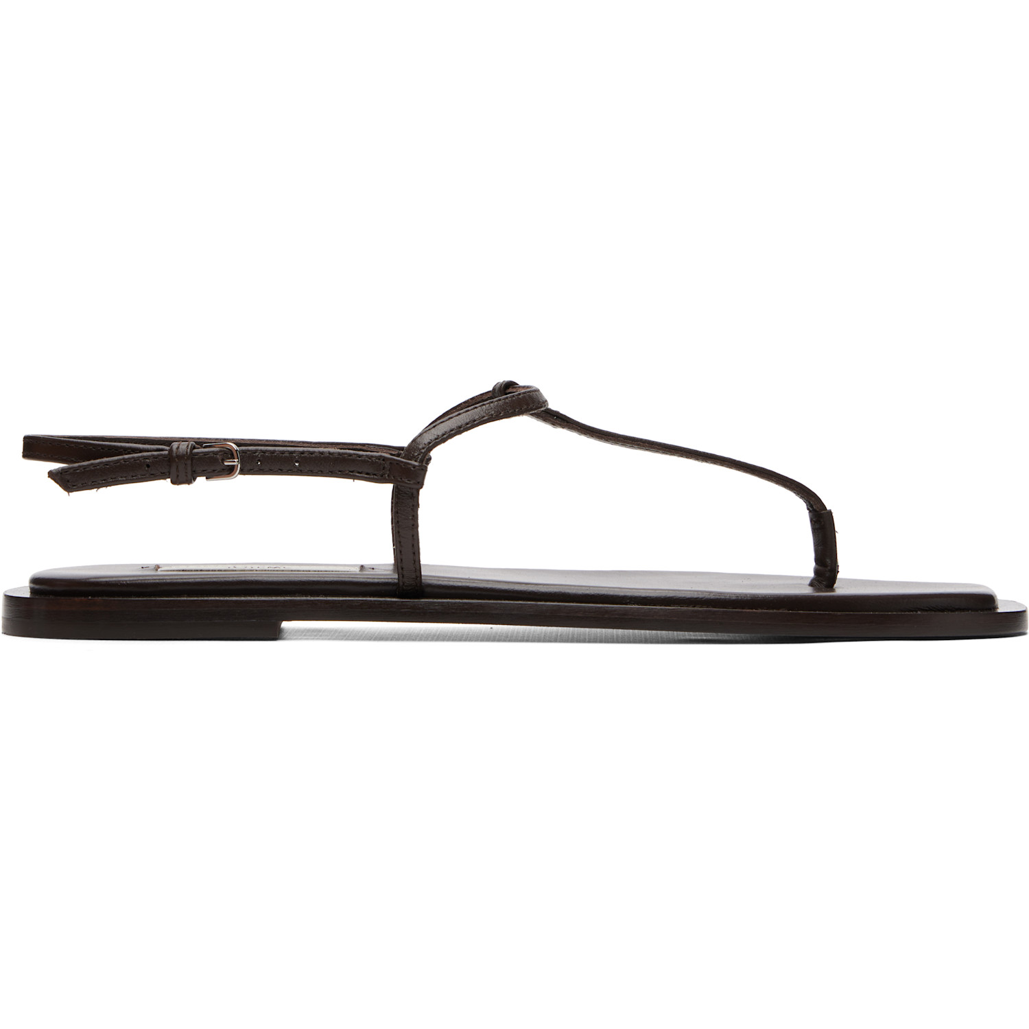 TOTEME Brown T-Strap Nappa Sandals