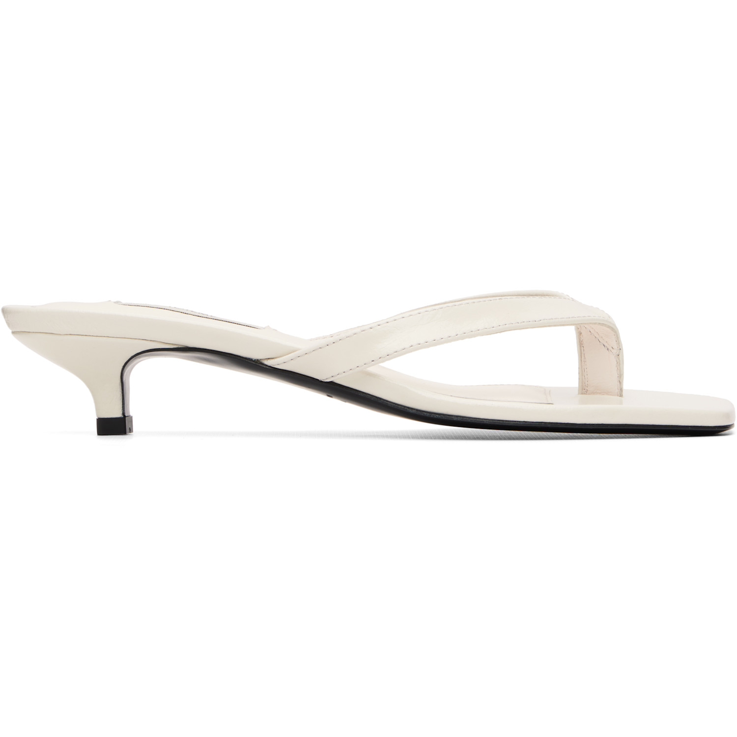 TOTEME Off-White Naplack Heeled Flip-Flops