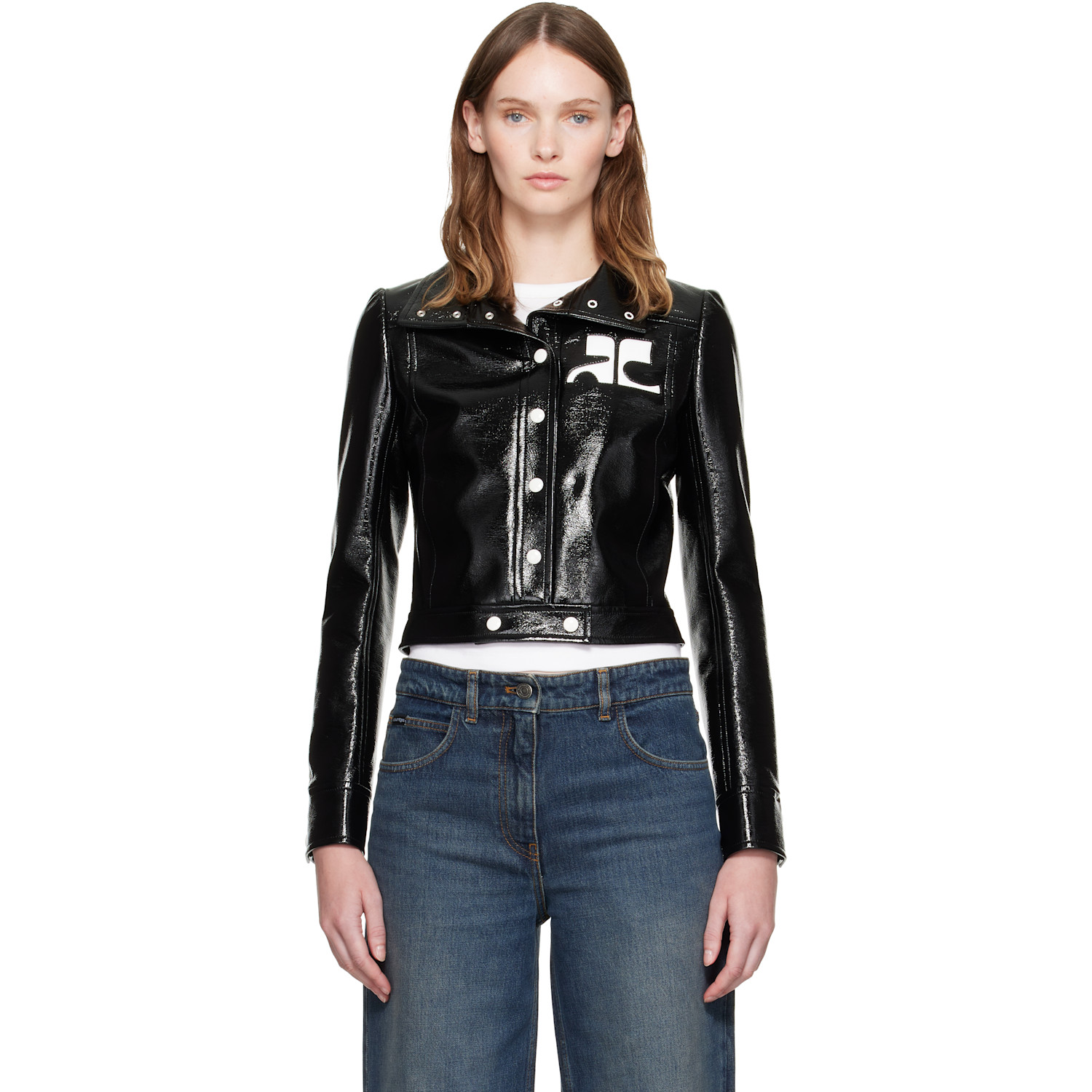 Courrèges Black Reedition Vinyl Jacket
