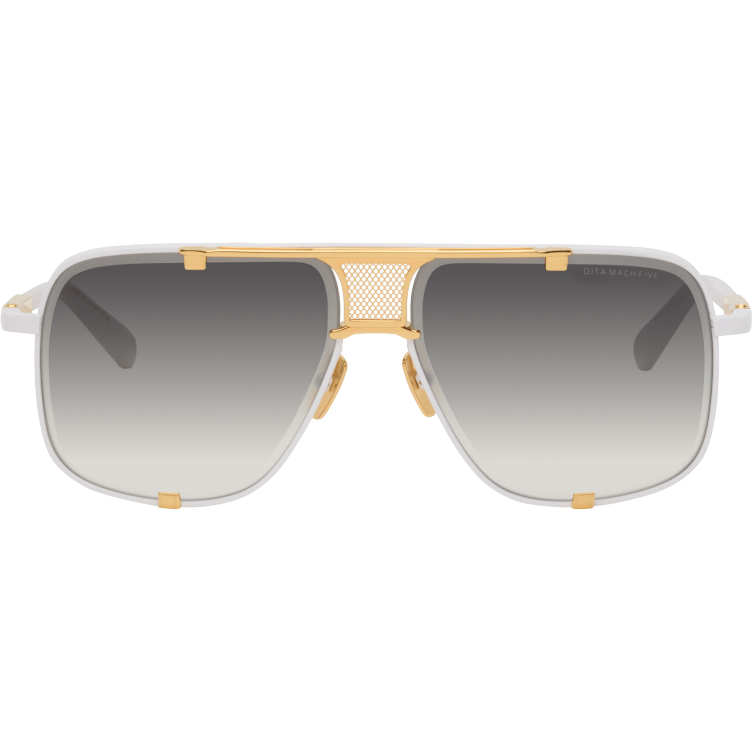Dita White & Gold Mach-Five Sunglasses