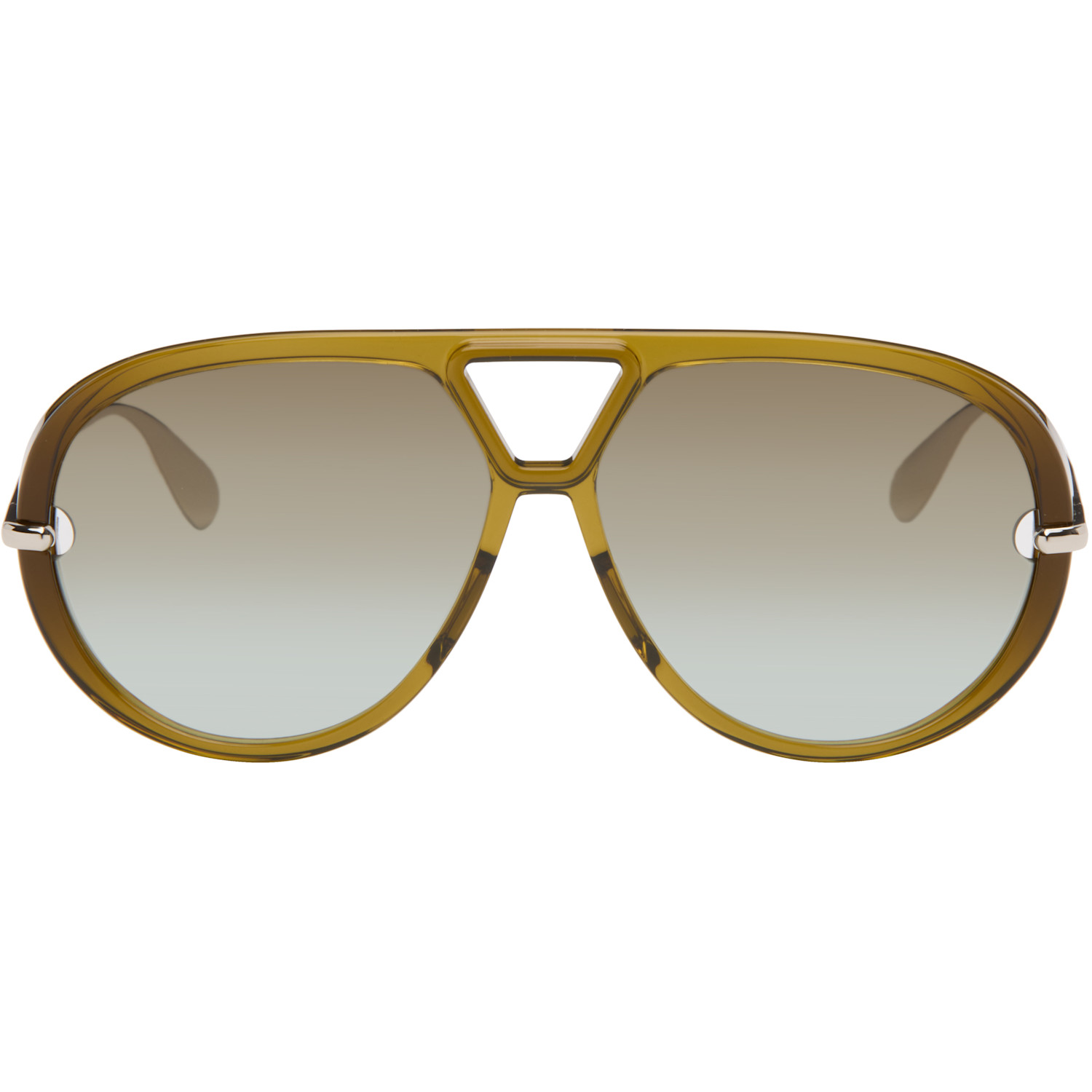 Bottega Veneta Khaki Classic Aviator Sunglasses