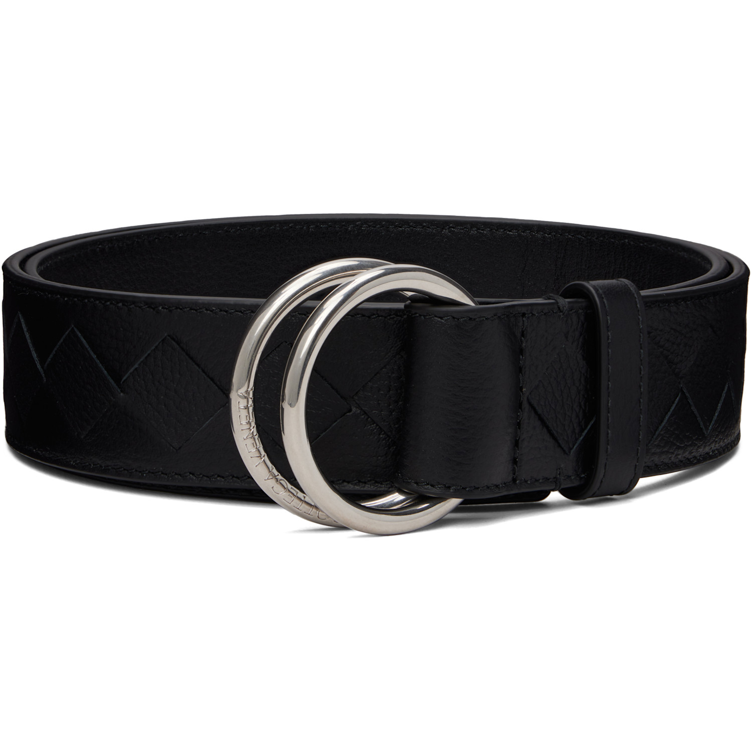 Bottega Veneta Black D-Ring Pebble Calf Belt