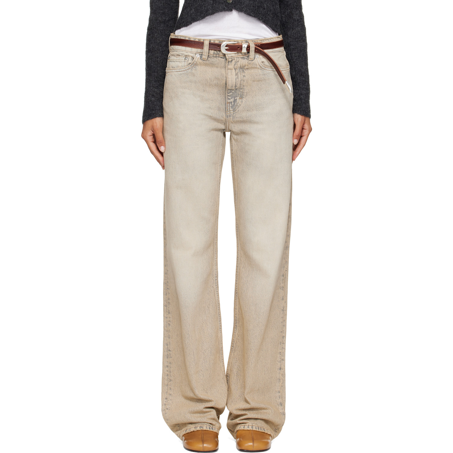 OUR LEGACY Beige Boot Cut Jeans