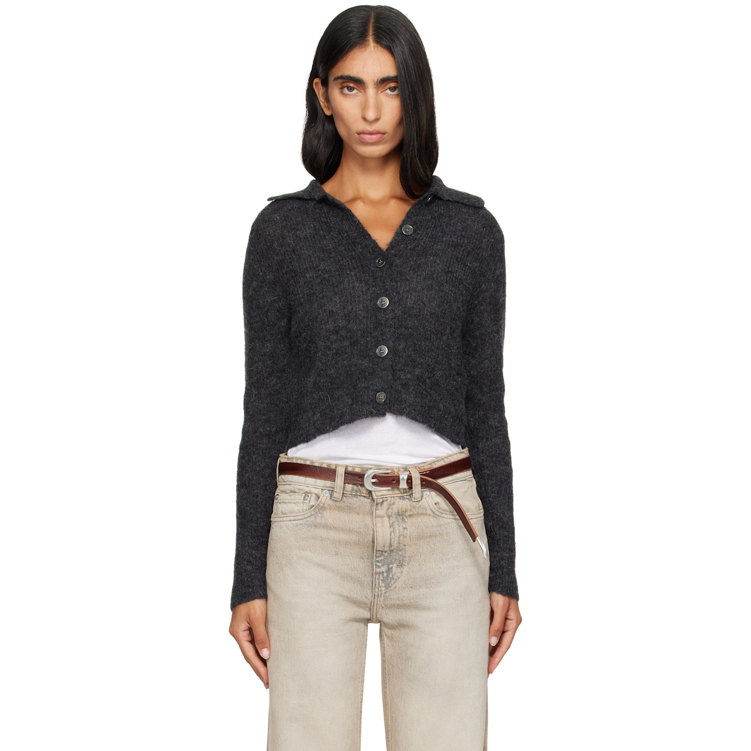 OUR LEGACY Gray Mazzy Polo Cardigan
