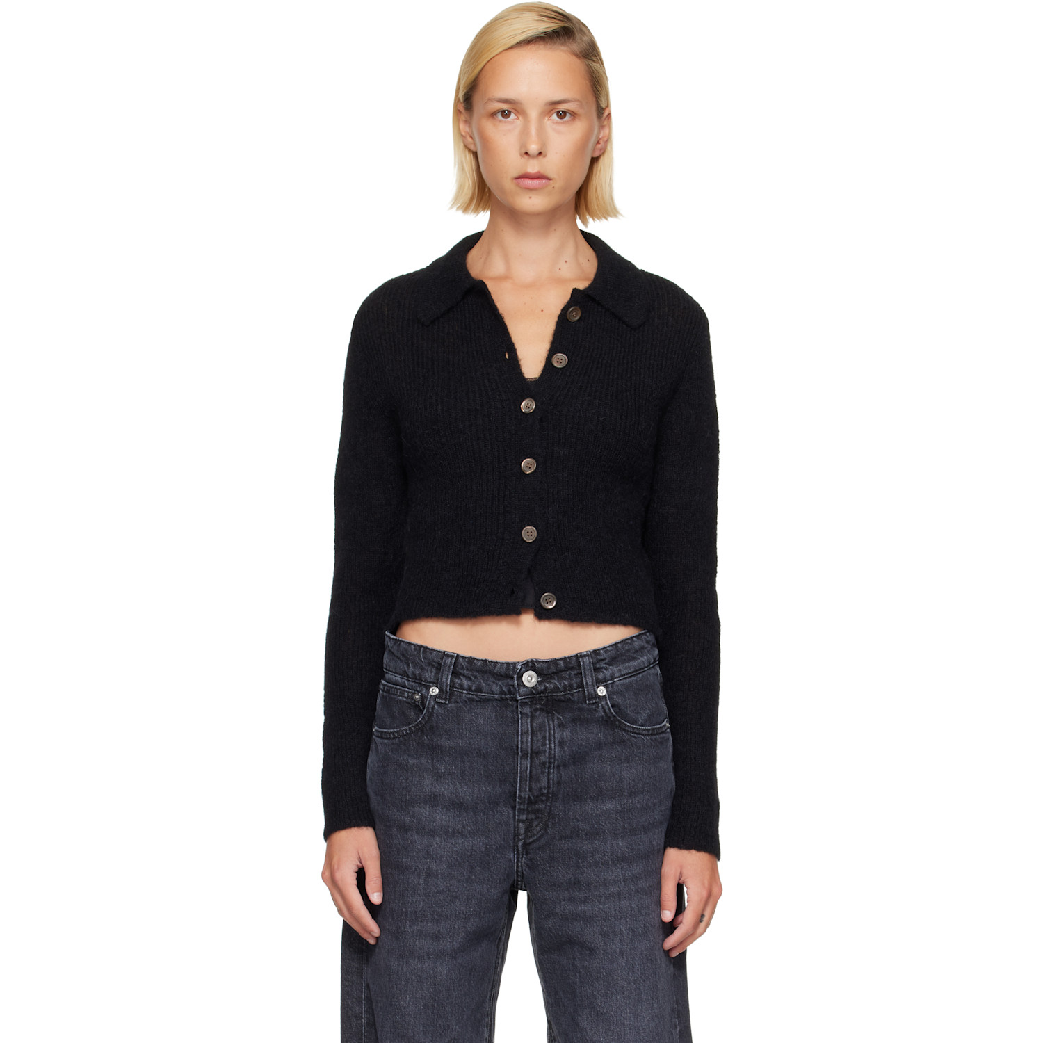 OUR LEGACY Black Mazzy Polo Cardigan