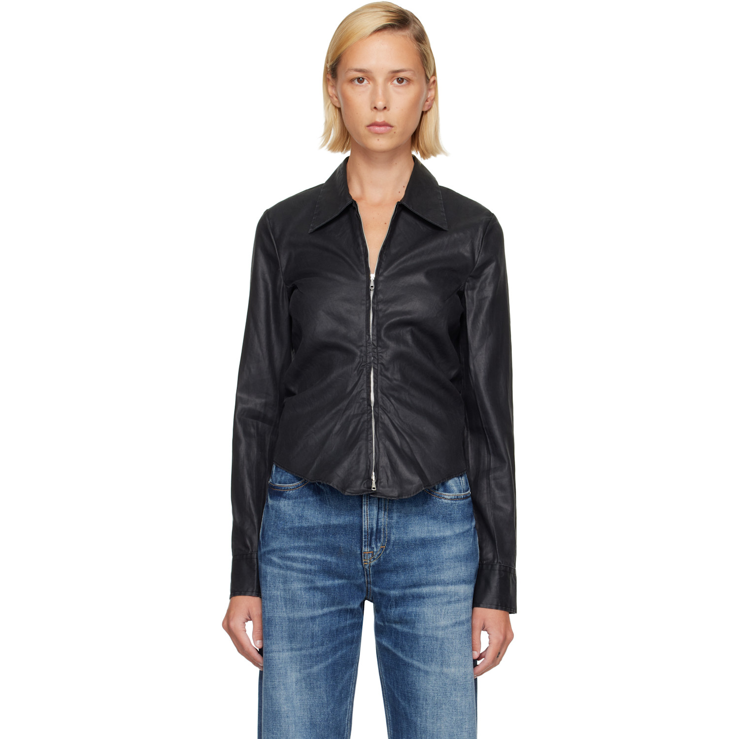 OUR LEGACY Black Slim Zip Shirt