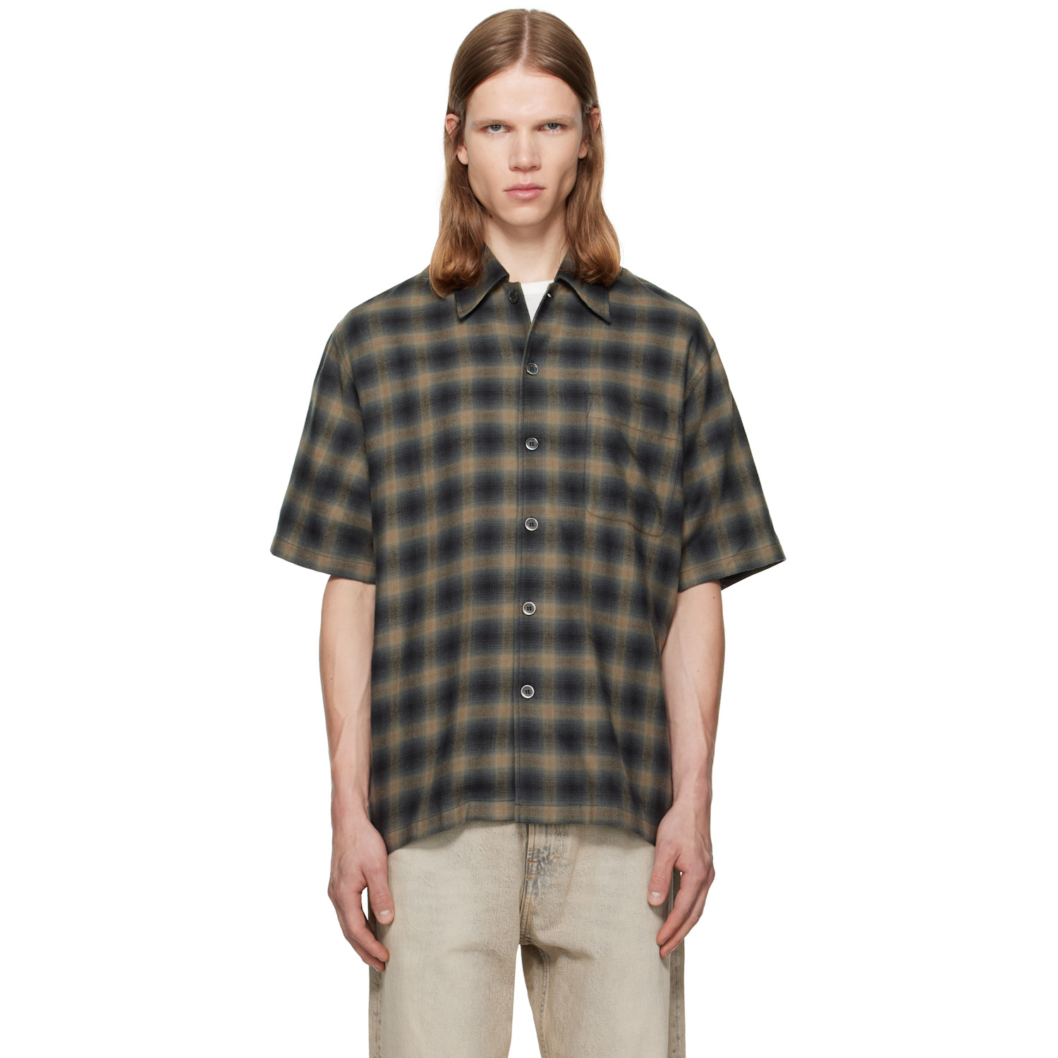 OUR LEGACY Khaki & Navy Every Shortsleeve Shirt
