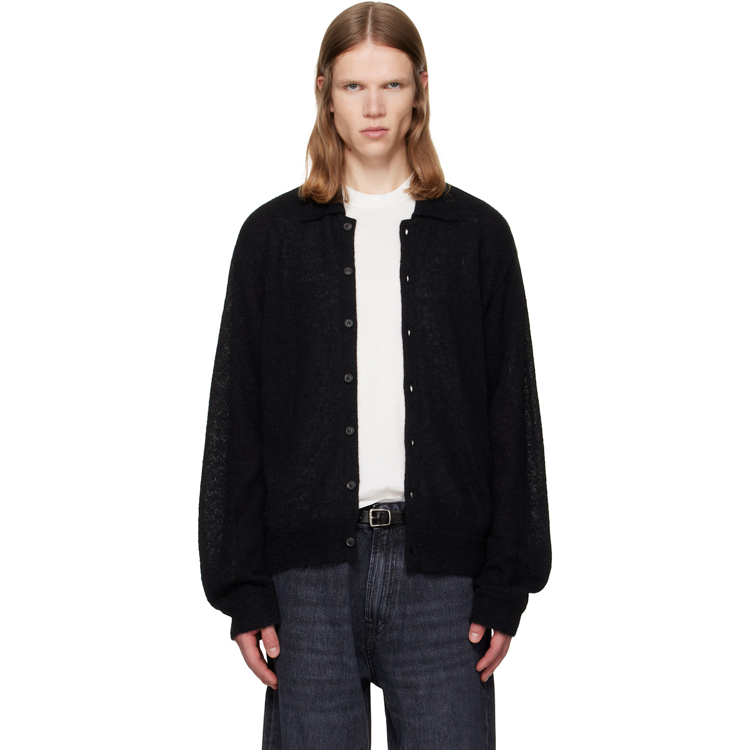 OUR LEGACY Black Evening Polo Cardigan