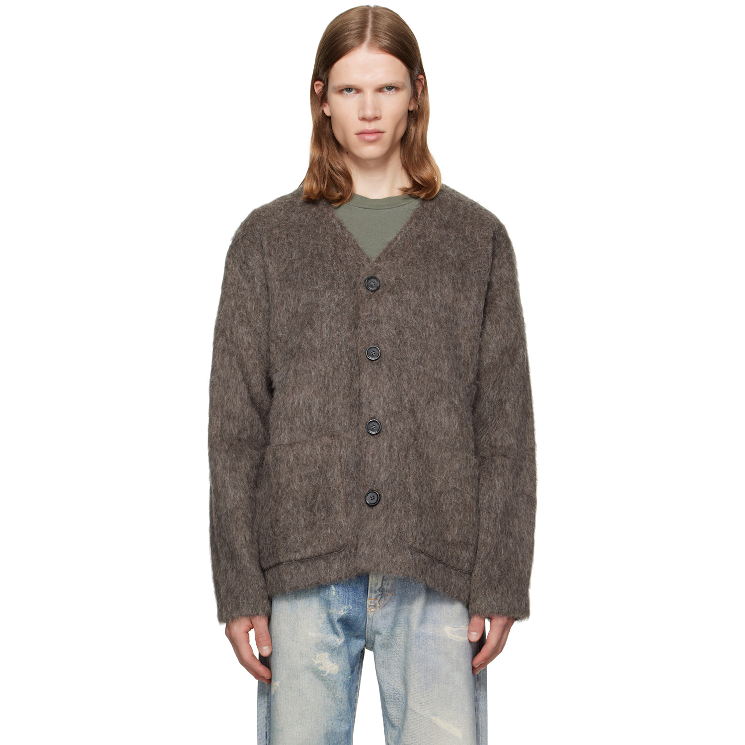 OUR LEGACY Taupe Wool Cardigan