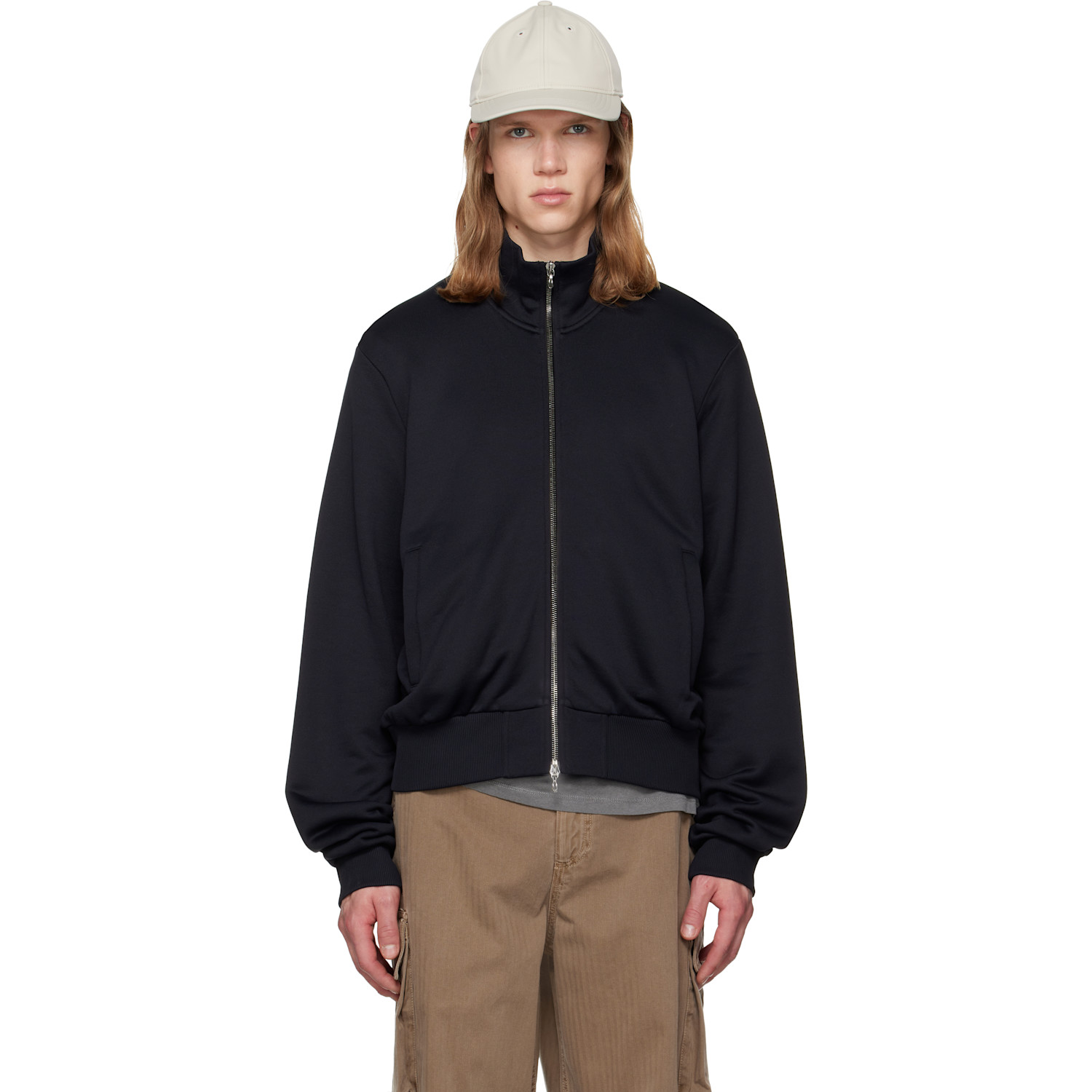 OUR LEGACY Black True Track Jersey Mob Jacket