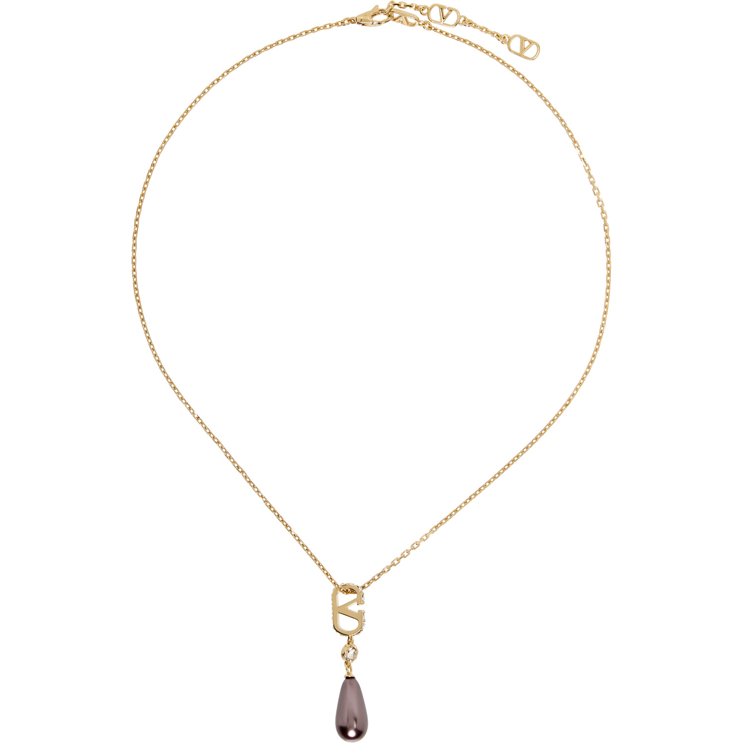 Valentino Garavani VLogo Signature Swarovski Crystals & Glass Drops Necklace