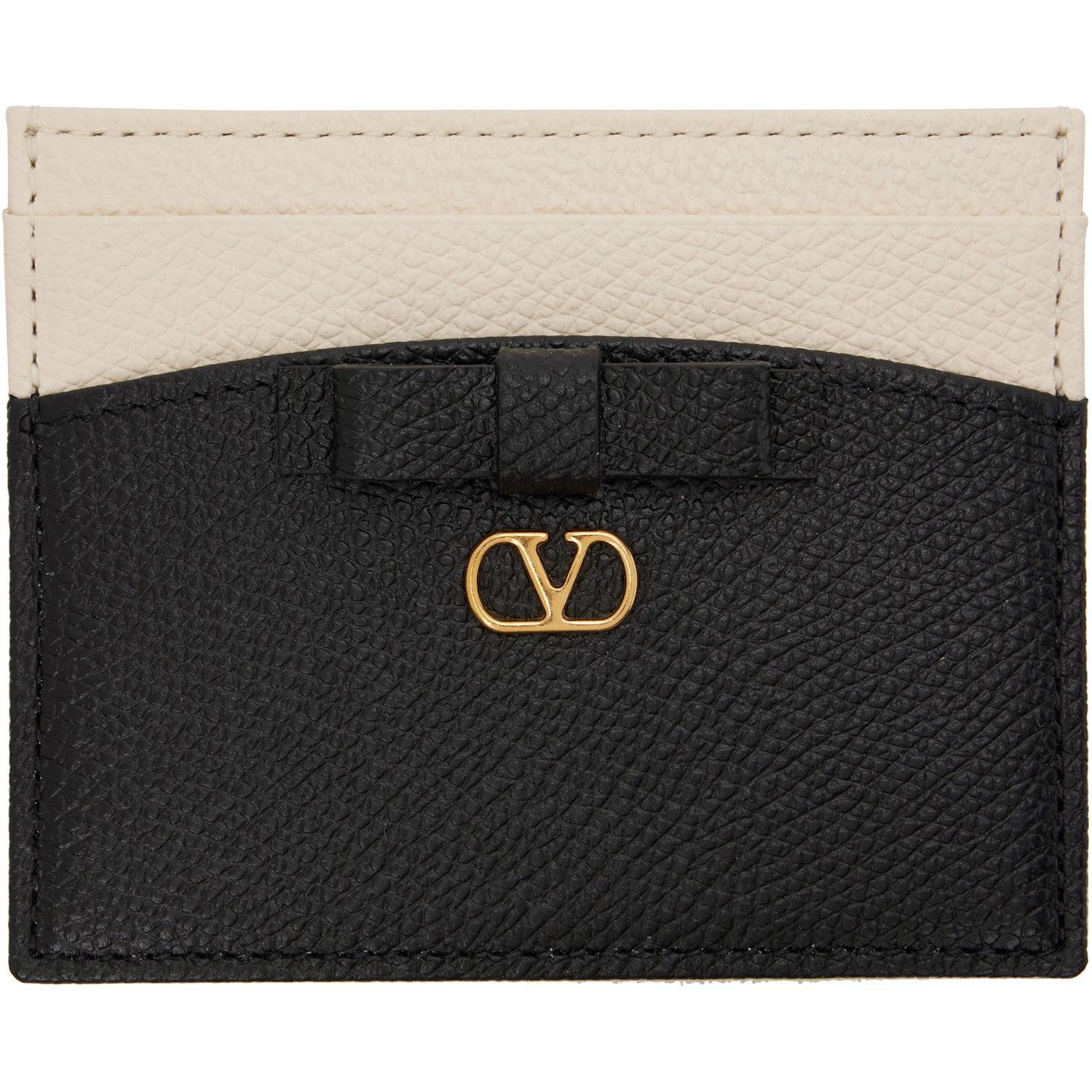 Valentino Garavani Off-White & Black Veecolor Card Holder