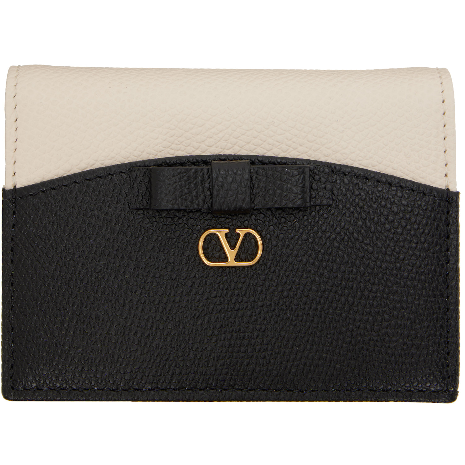 Valentino Garavani Off-White & Black Veecolor Flap French Wallet