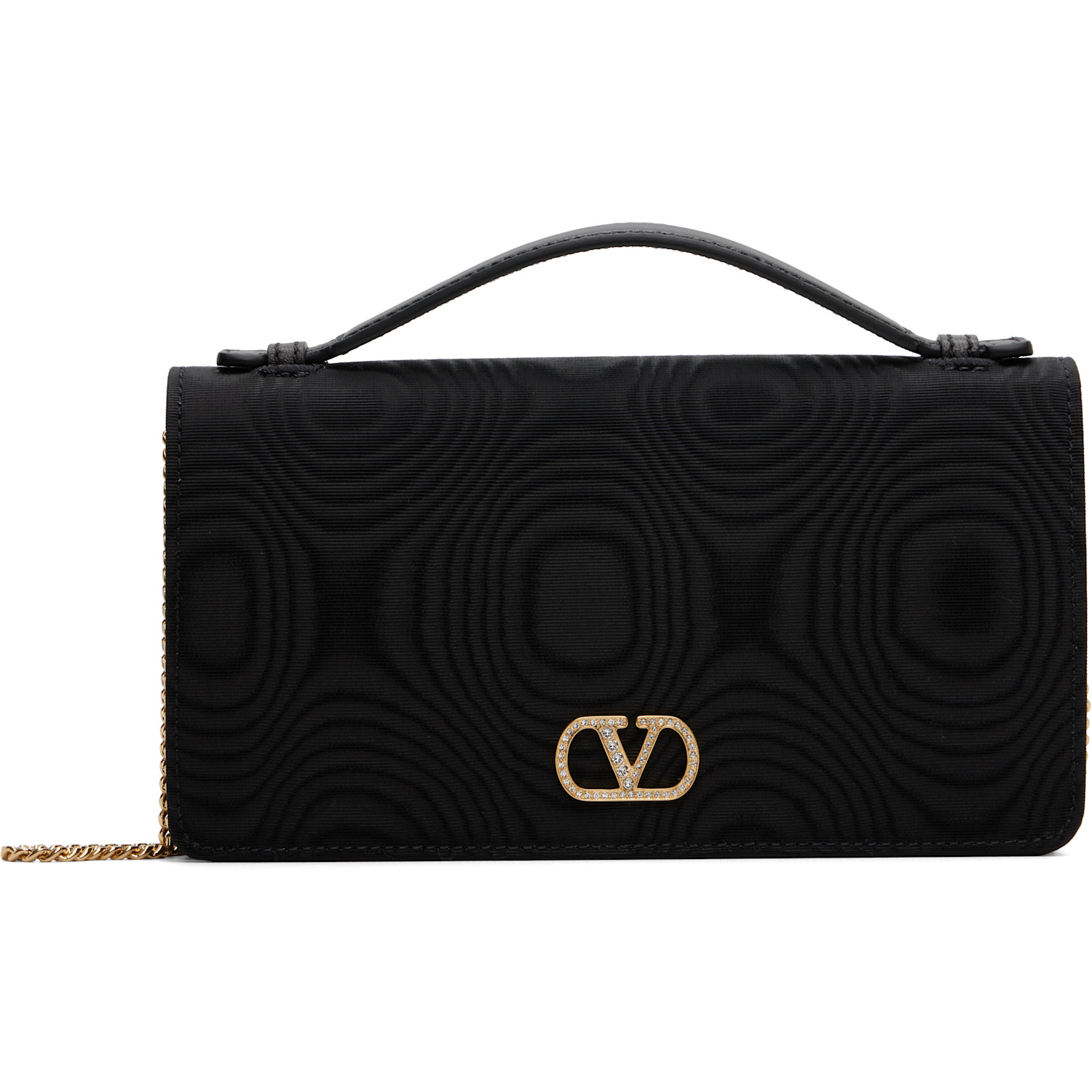 Valentino Garavani Black VLogo Signature Moiré Bag