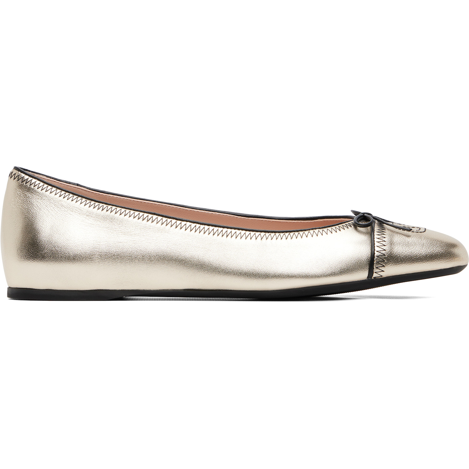 Valentino Garavani Gold Vlogo Signature Ballerina Flats