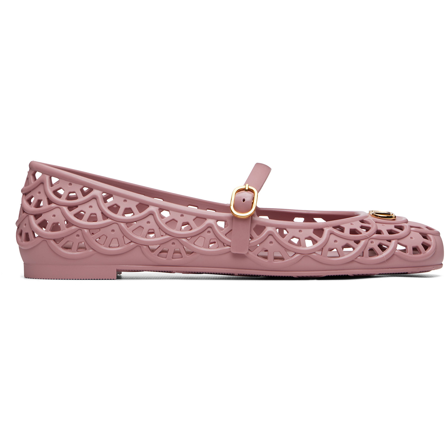 Valentino Garavani Pink Ondette Rubber Ballerina Flats