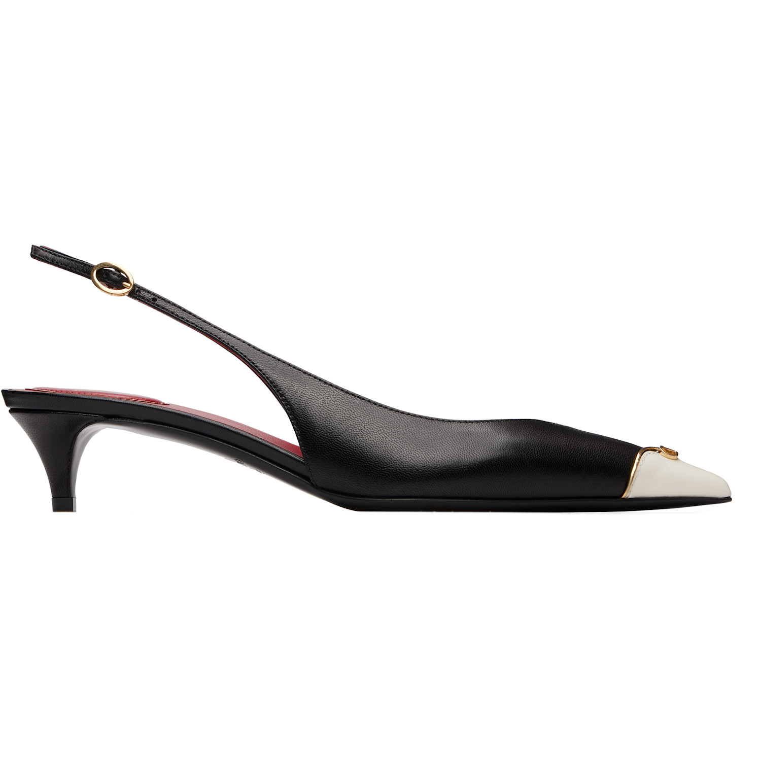 Valentino Garavani Black VLogo Heartip Slingback Heels