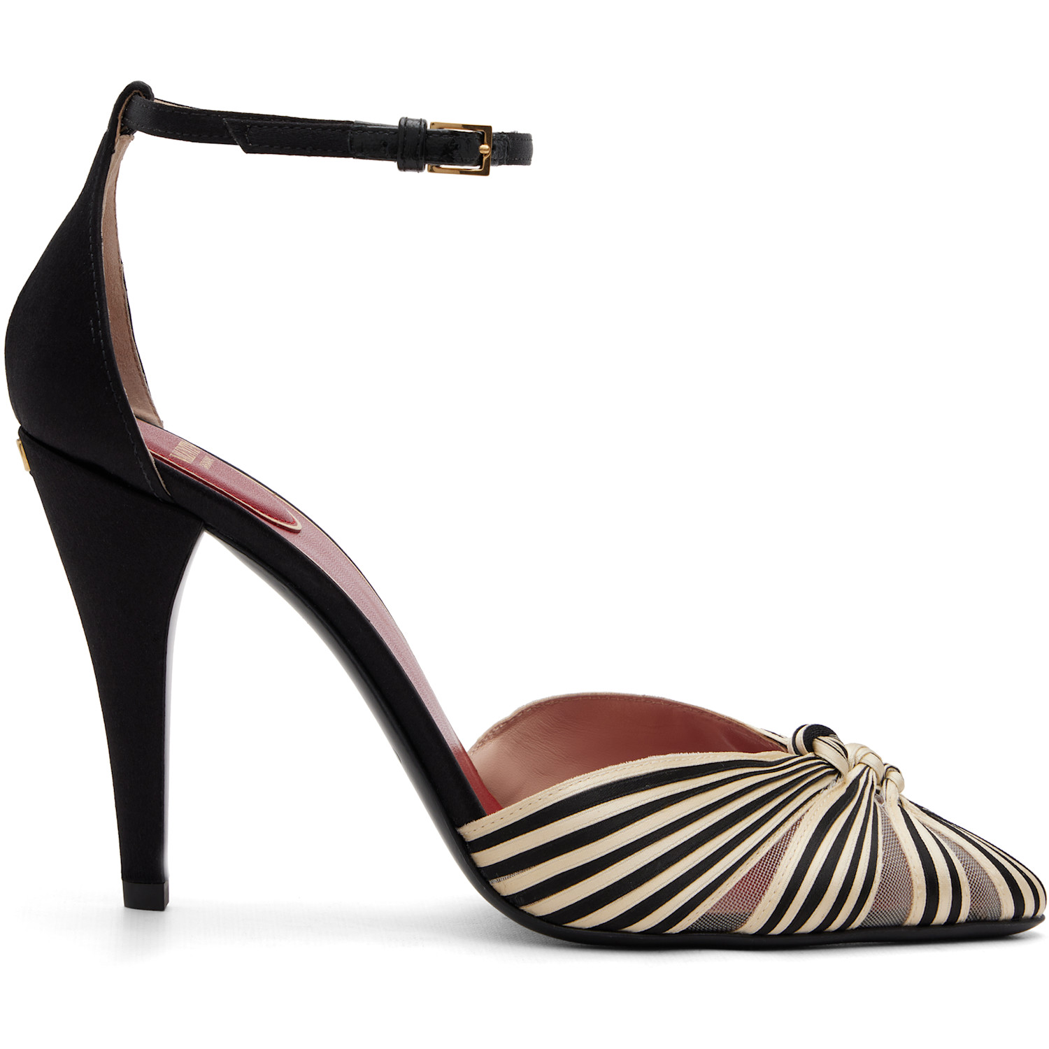 Valentino Garavani Black & Off-White Annine Satin Heels