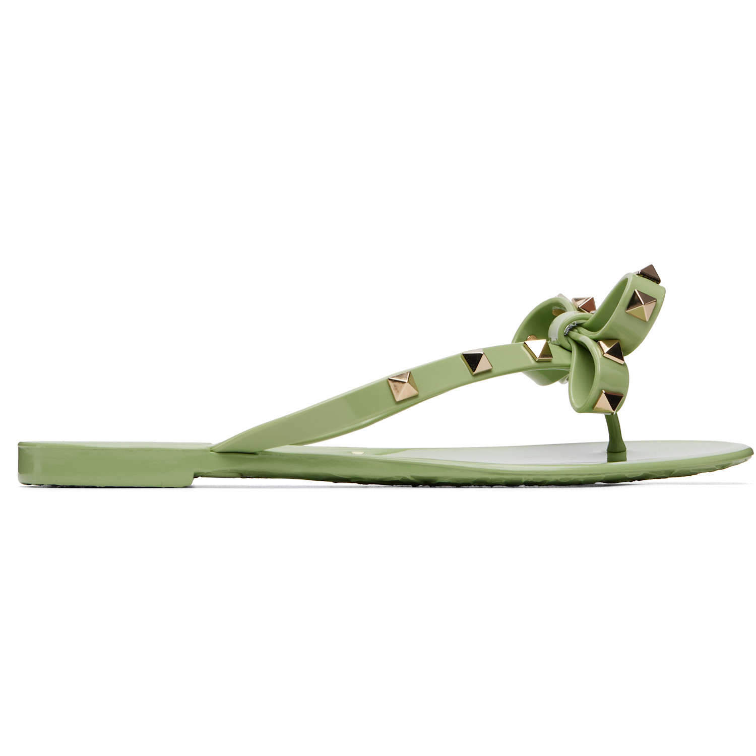 Valentino Garavani Green Thong Rockstud Sandals