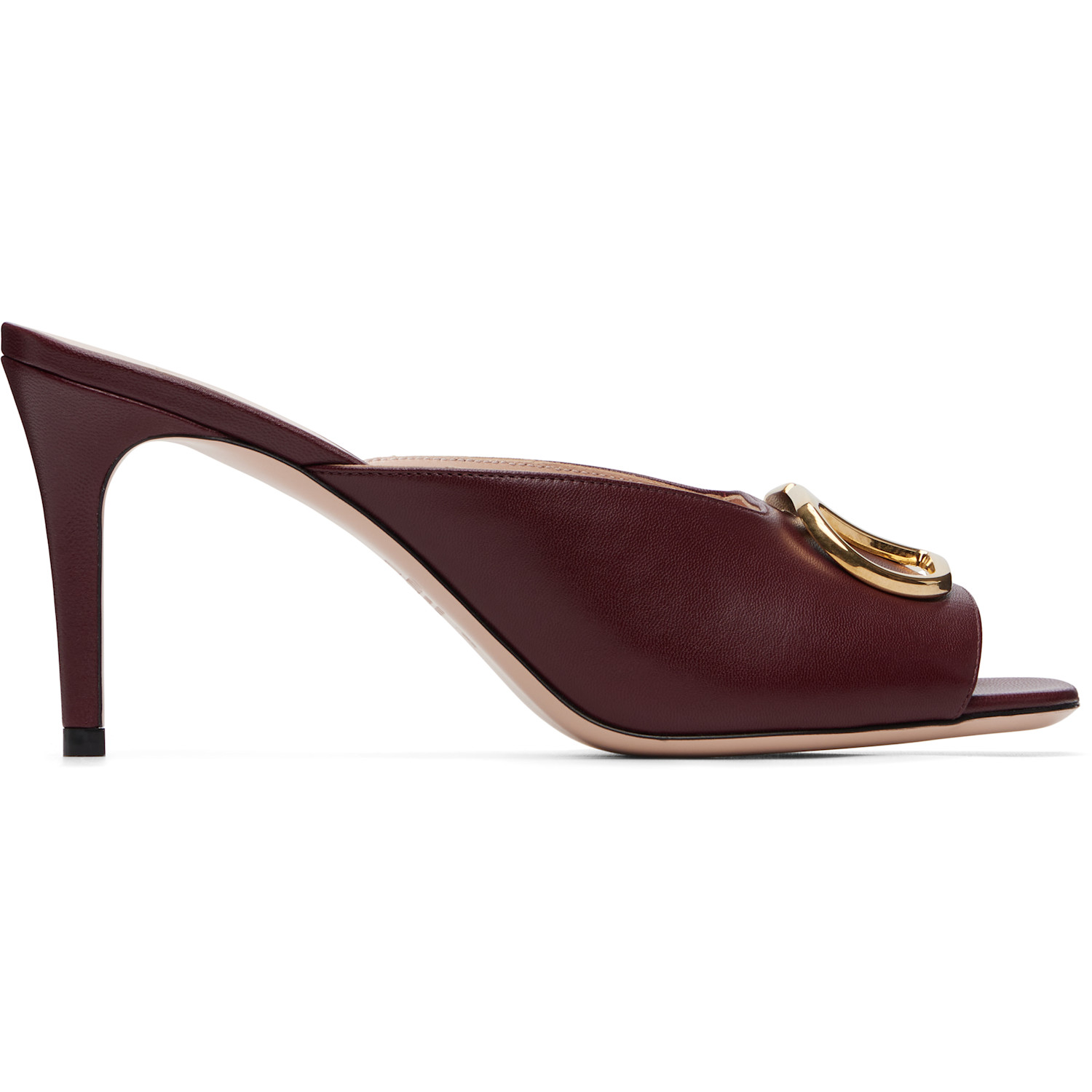 Valentino Garavani Burgundy VLogo Signature Heeled Sandals