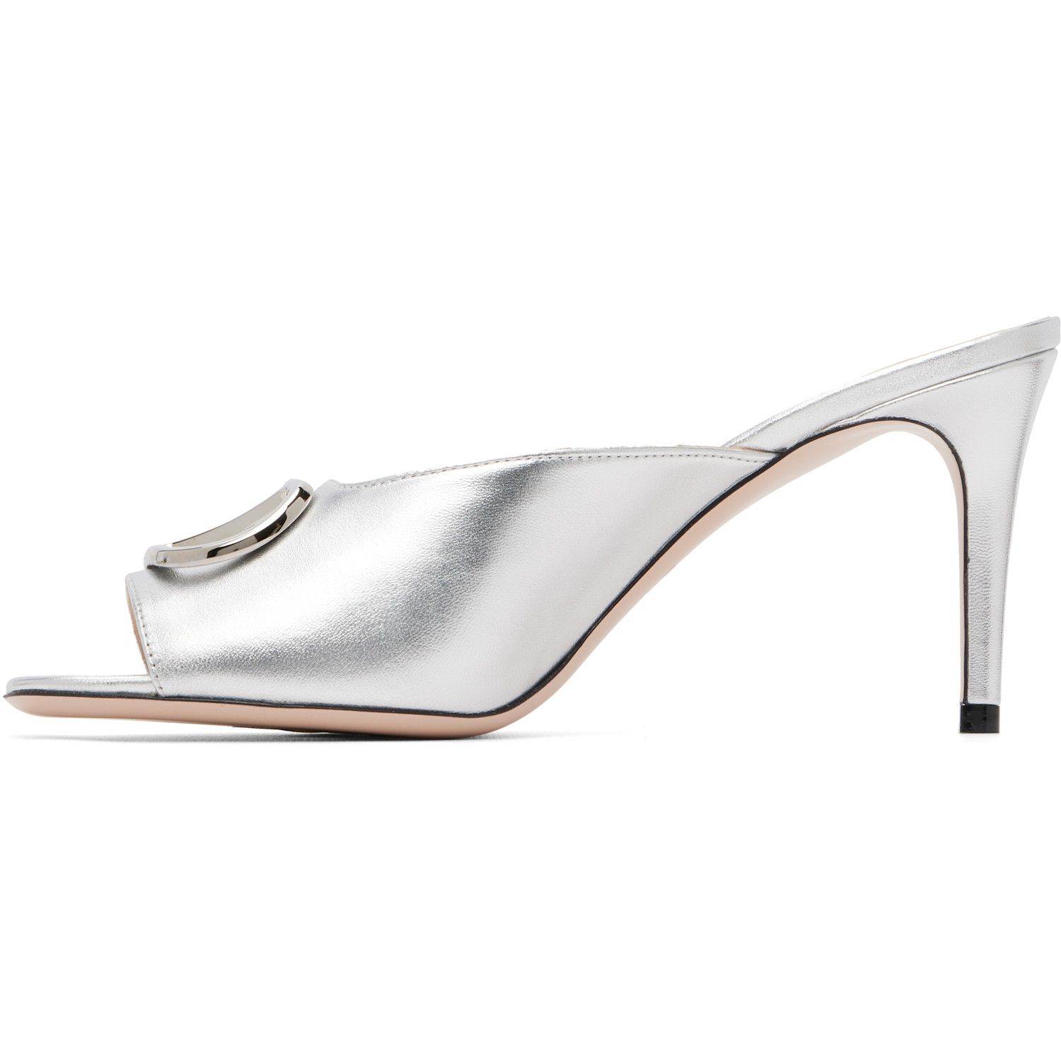  Valentino Garavani Silver Vlogo Signature Heeled Sandals 