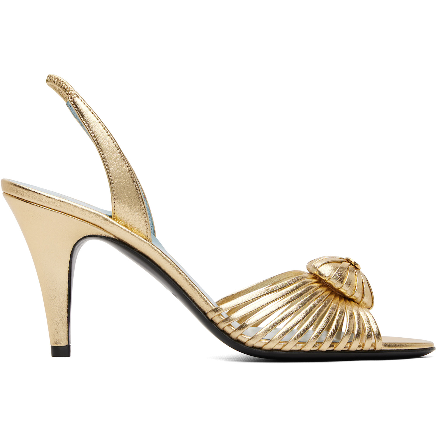 Valentino Garavani Gold Sandal 'Coeur Royal' Heeled Sandals