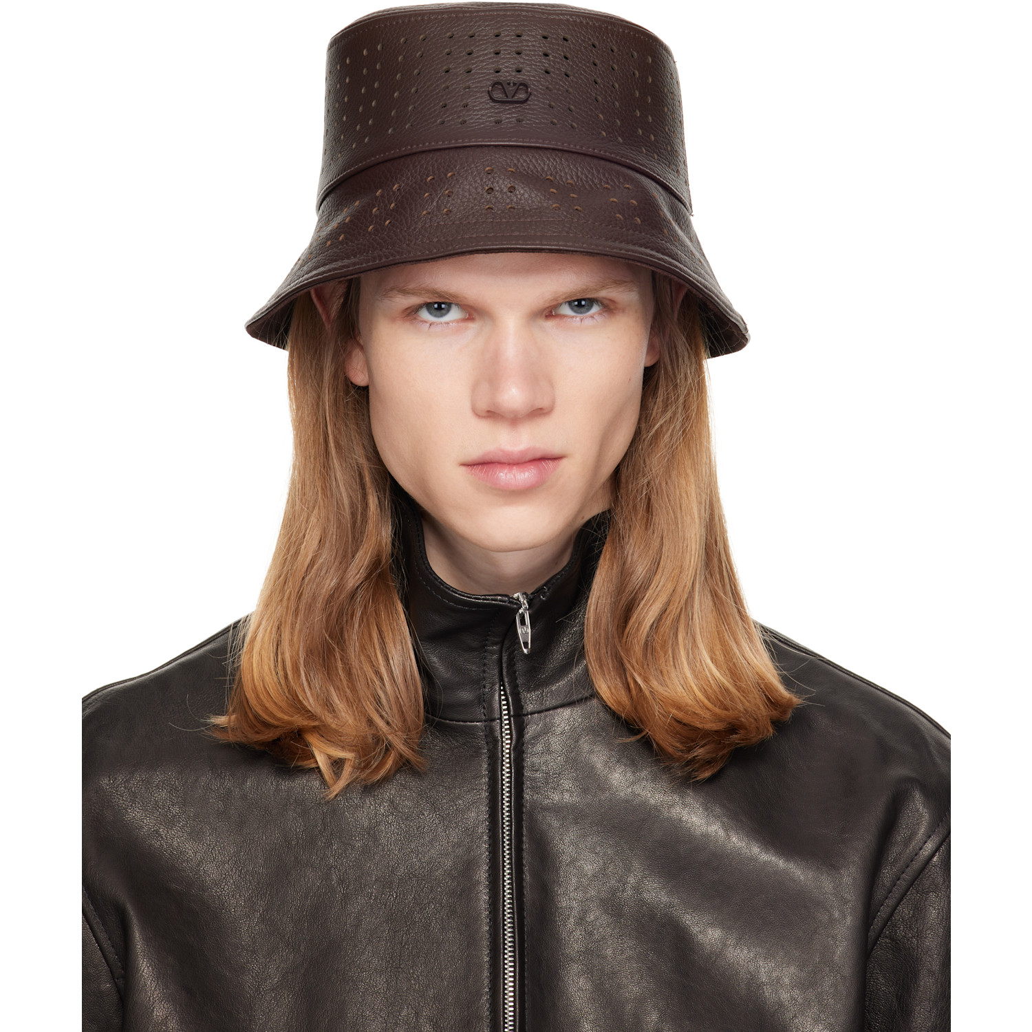 Valentino Garavani Brown VLogo Signature Holed Bucket Hat