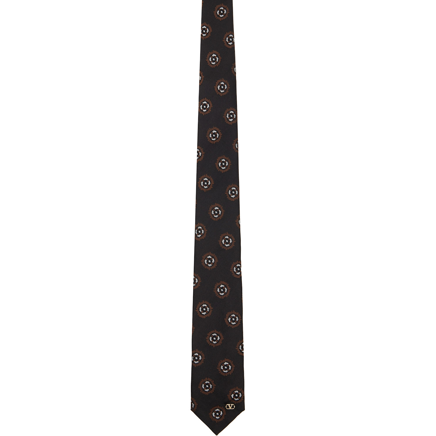 Valentino Garavani Black Valentie Silk Jacquard Tie