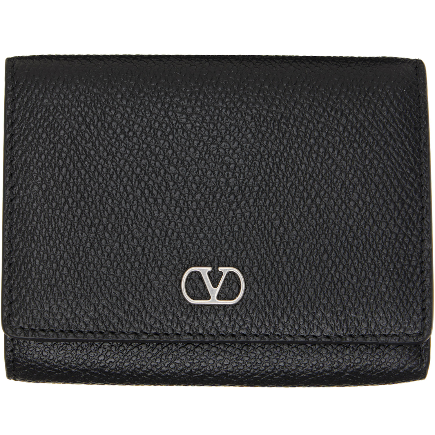 Valentino Garavani Black VLogo Signature Trifold Wallet