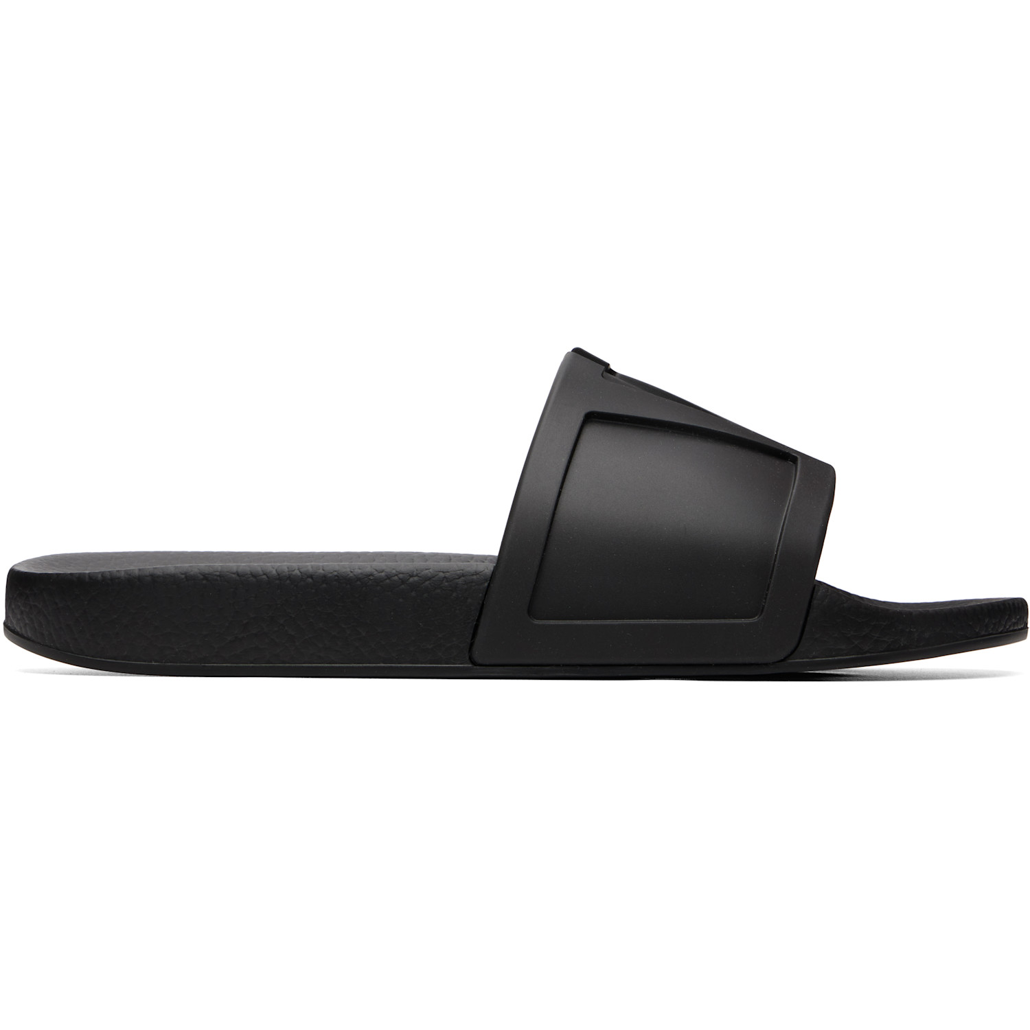 Valentino Garavani Black Coolside Rubber Slide Sandals