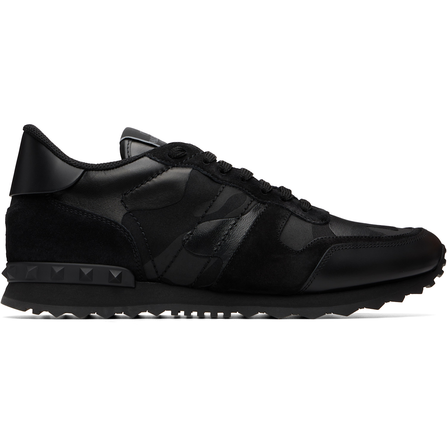 Valentino Garavani Black Camouflage Noir Rockrunner Sneakers