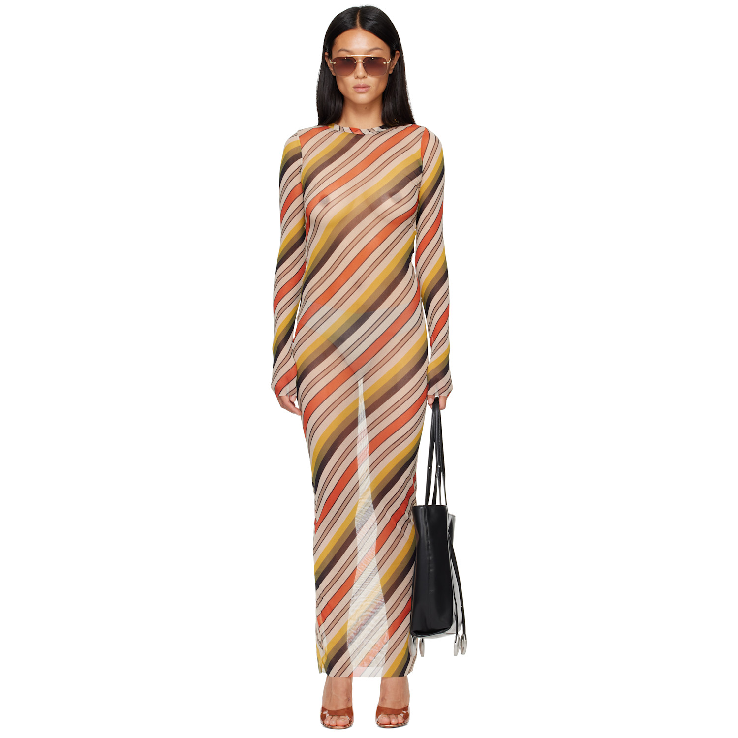 Jean Paul Gaultier Multicolor 'The Retro Stripe' Maxi Dress
