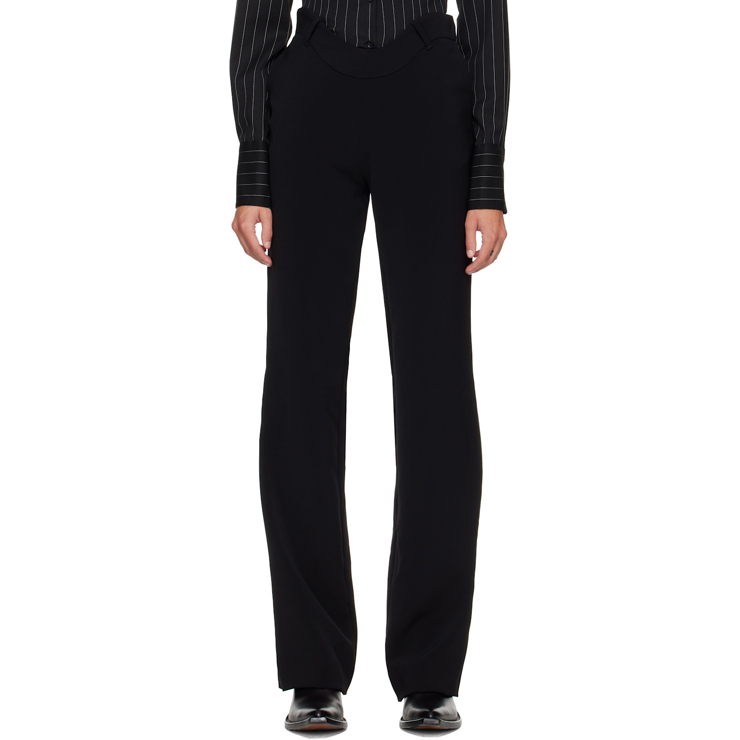 Jean Paul Gaultier Black 'The Black Curved Tailored' Trousers
