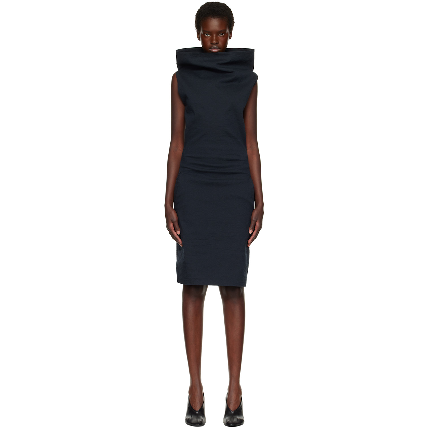 ISSEY MIYAKE Navy Allow Midi Dress