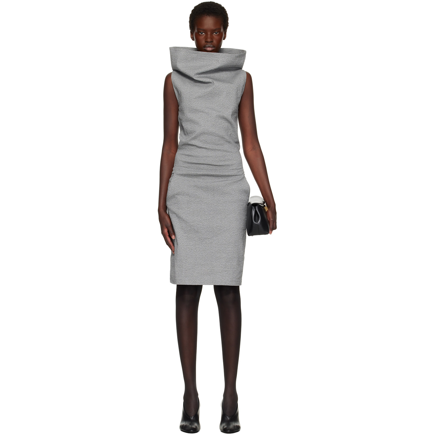 ISSEY MIYAKE Gray Allow Midi Dress