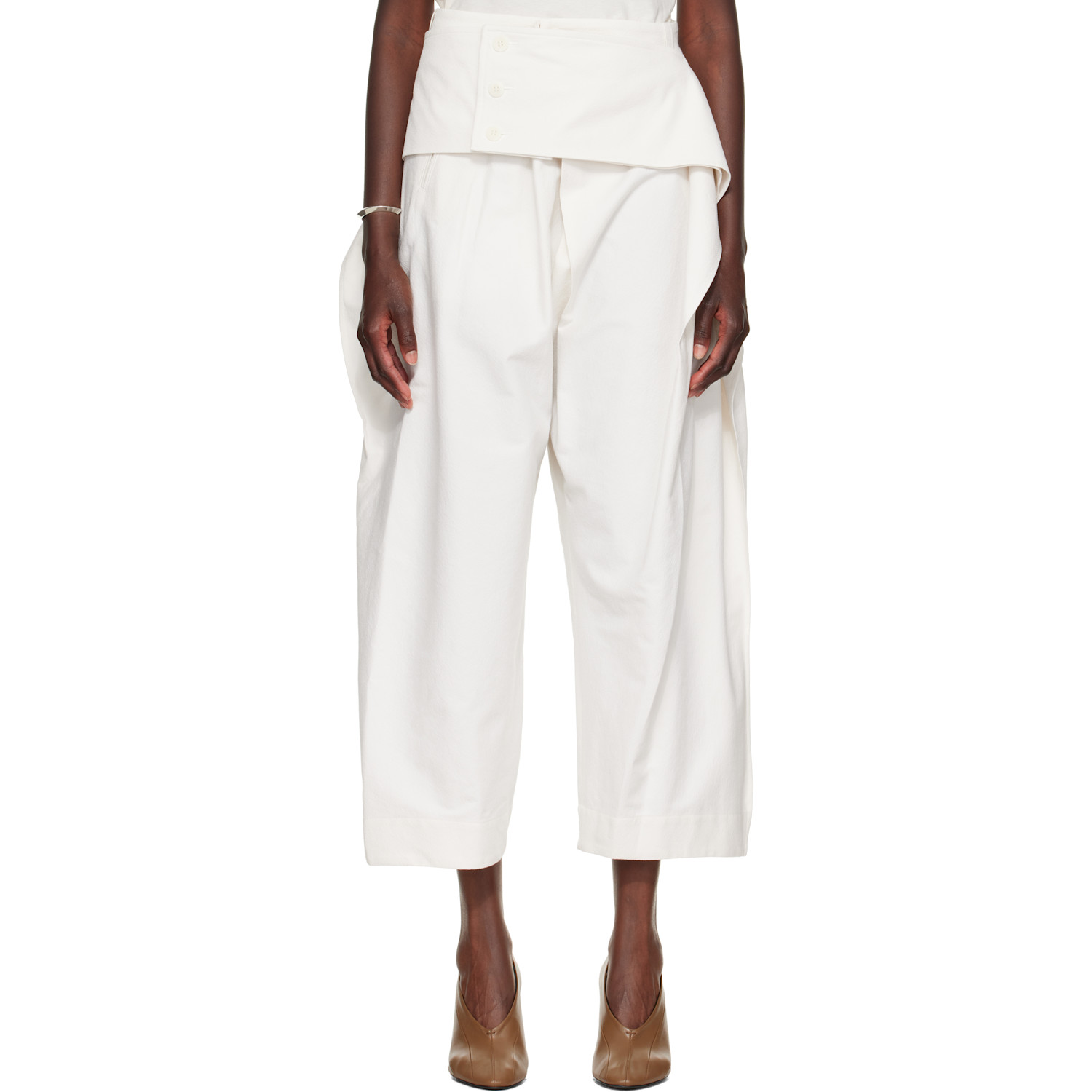 ISSEY MIYAKE Off-White Grainy Trousers