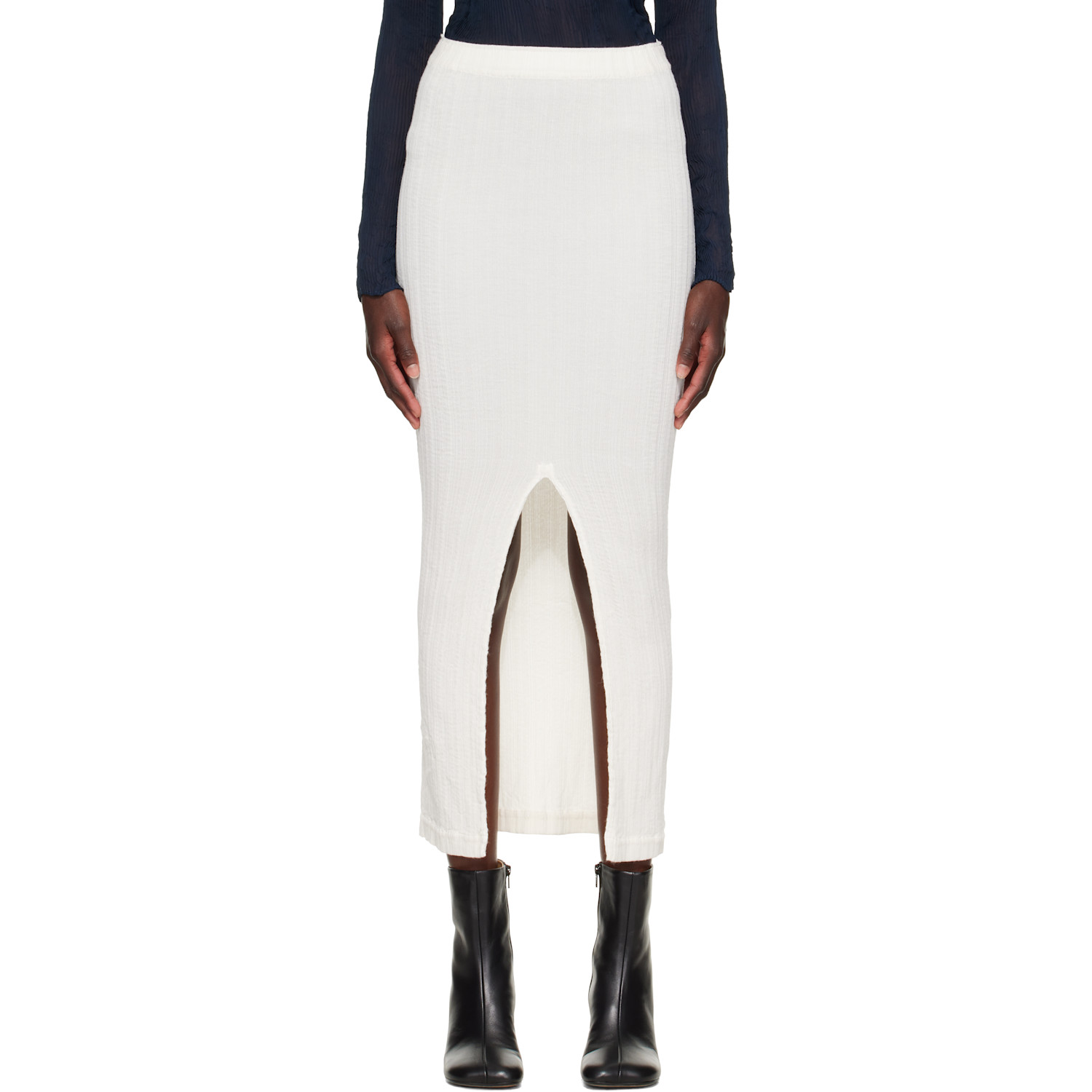 ISSEY MIYAKE Off-White Rill Midi Skirt