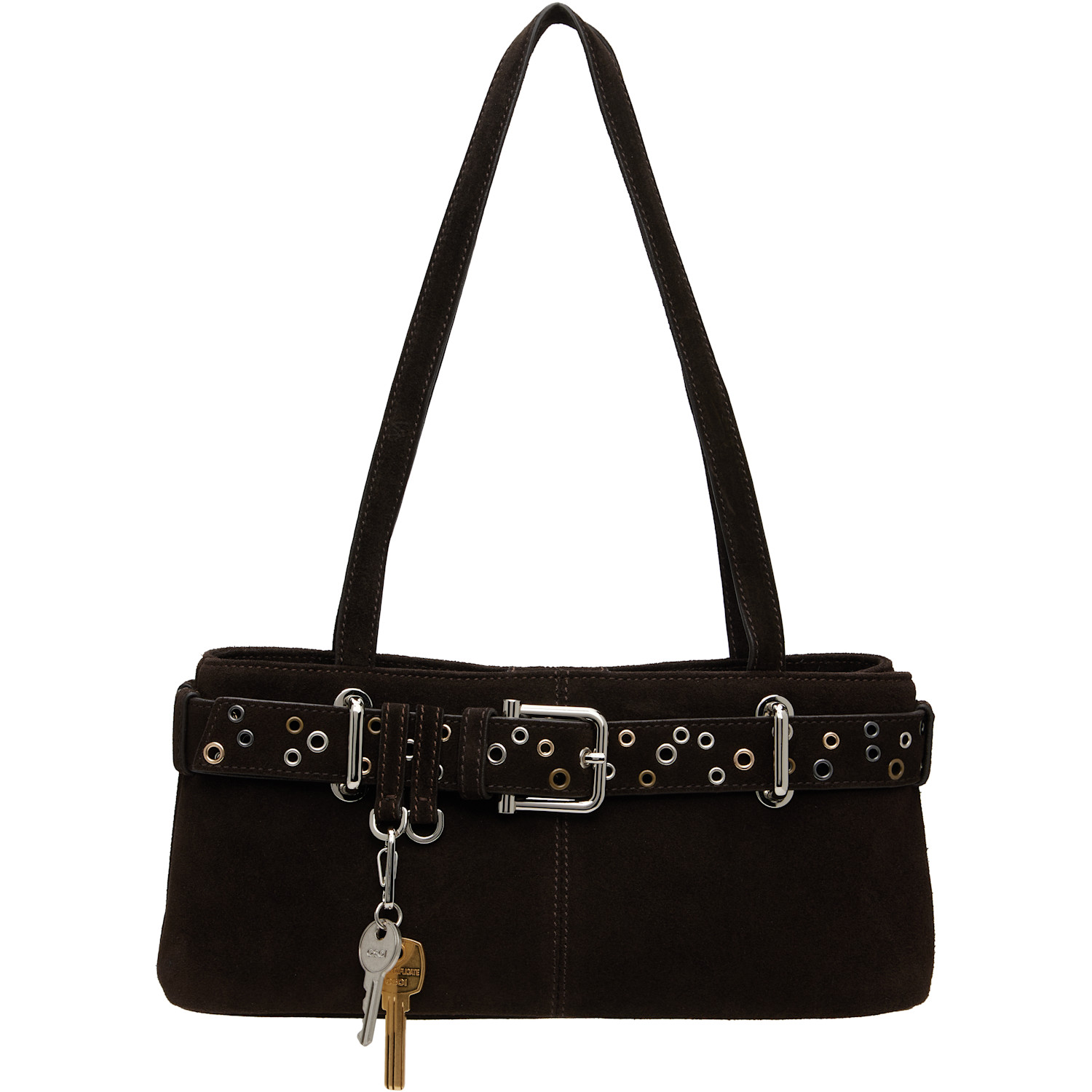 OSOI Brown Shoulder Brocle Mini Bag
