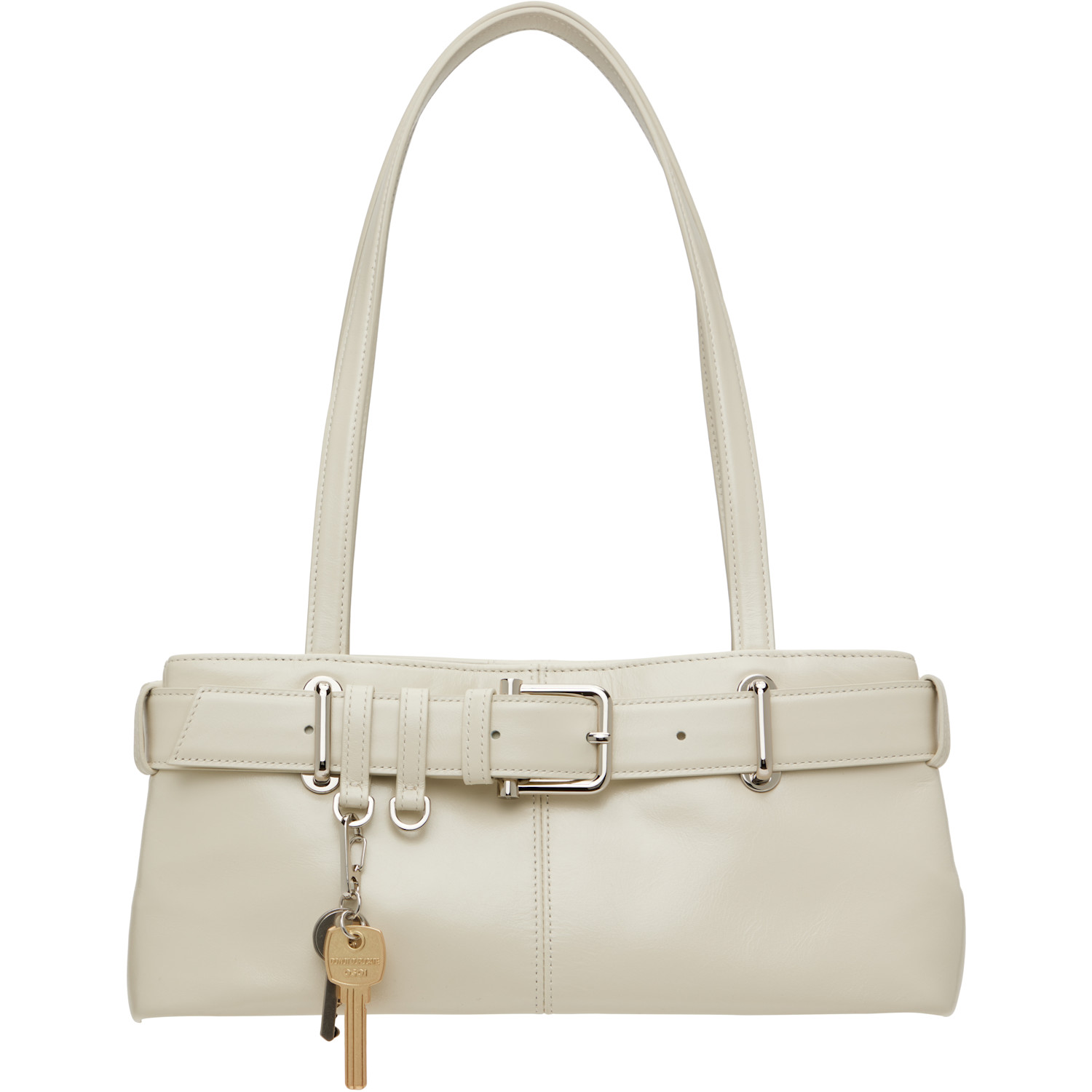 Osoi Off-white Shoulder Brocle Mini Bag In Stone Cream