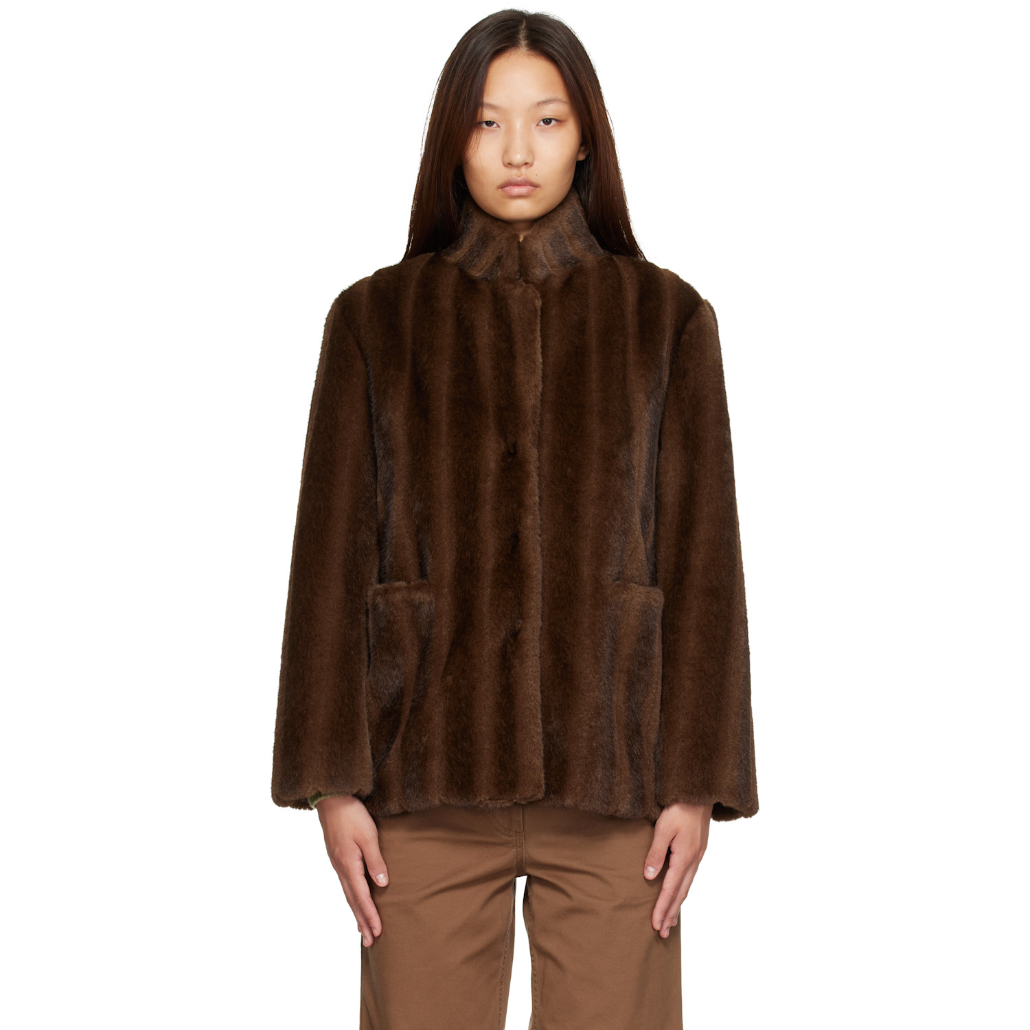 Nothing Written Brown Misha Faux Fur Jacket