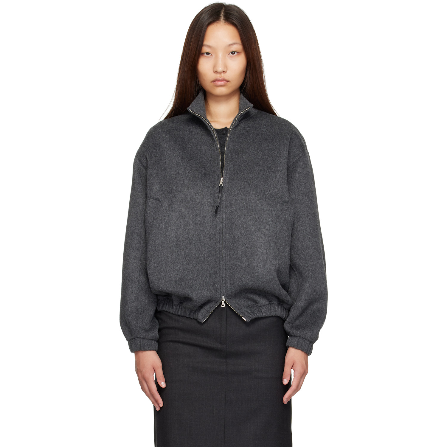 Nothing Written Gray Plaza Zip Jacket