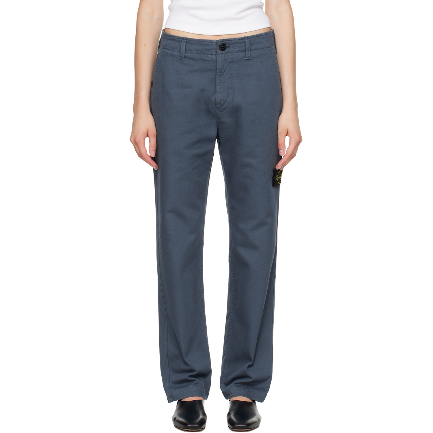 Stone Island Navy 3100001 Dense Cotton-TC Trousers