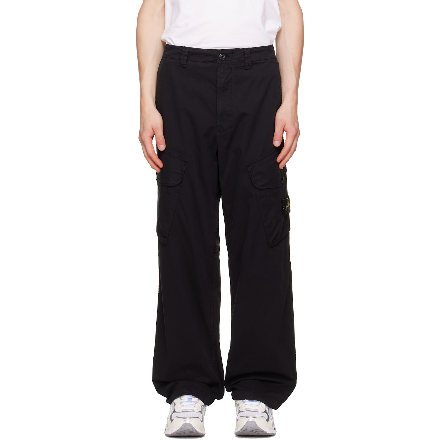Stone Island Black 3100003 Stretch Organic Cotton Twill Trousers